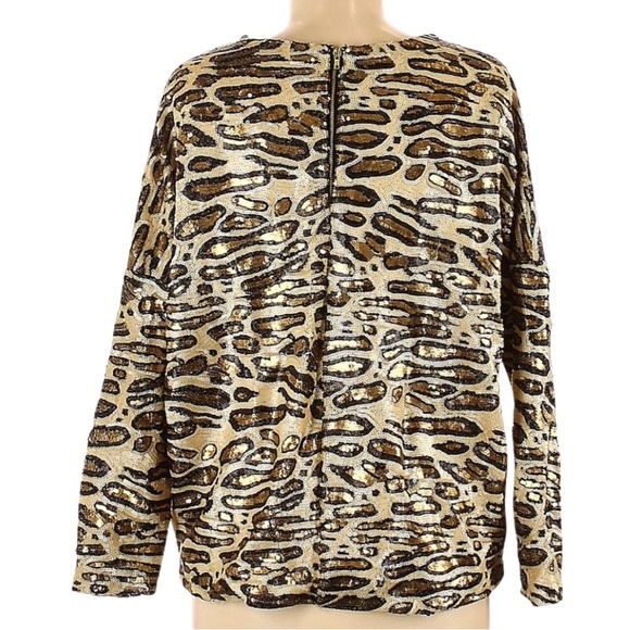 Zara Special Edition Leopard Cheetah Print Sequin Shirt # - Picture 3 of 4